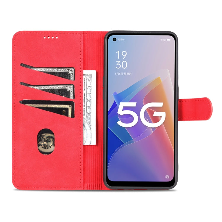 For OPPO A96 5G / Reno7 5G Overseas Version & OnePlus Nord N20 5G AZNS Skin Feel Calf Texture Horizontal Flip Leather Phone Case