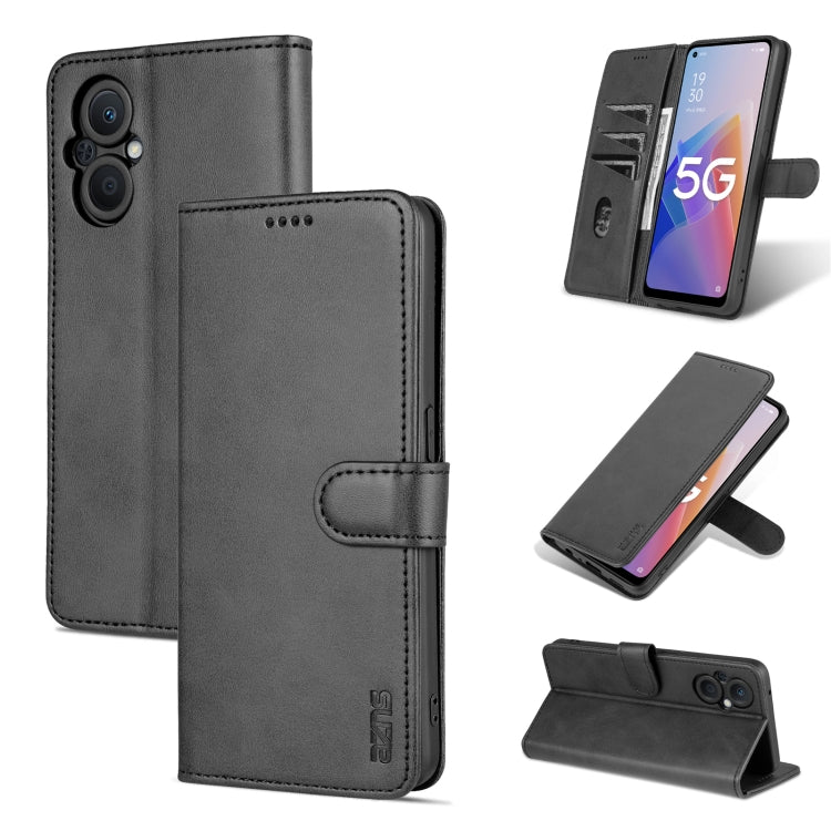 For OPPO A96 5G / Reno7 5G Overseas Version & OnePlus Nord N20 5G AZNS Skin Feel Calf Texture Horizontal Flip Leather Phone Case