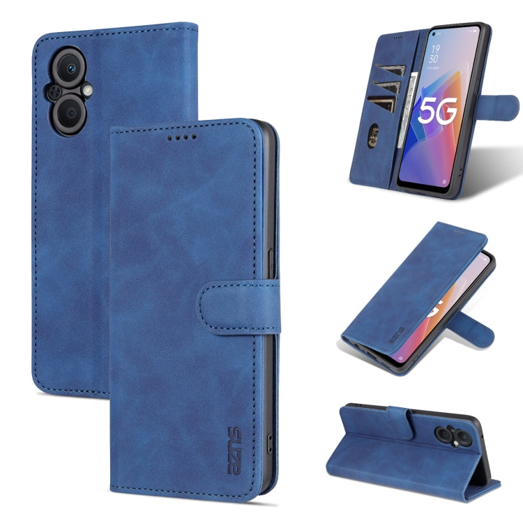 For OPPO A96 5G / Reno7 5G Overseas Version & OnePlus Nord N20 5G AZNS Skin Feel Calf Texture Horizontal Flip Leather Phone Case