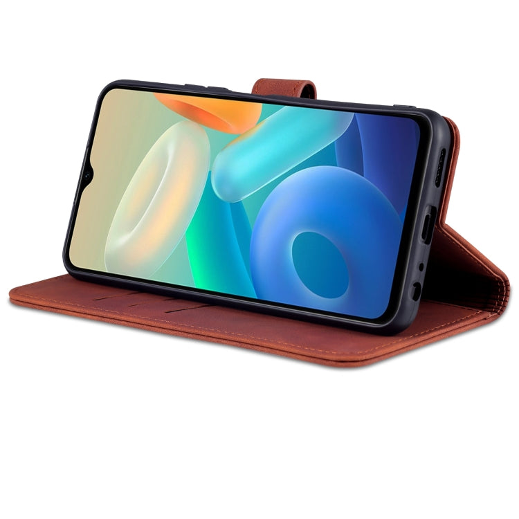 For vivo Y76s 5G / Y74s AZNS Skin Feel Calf Texture Horizontal Flip Leather Phone Case