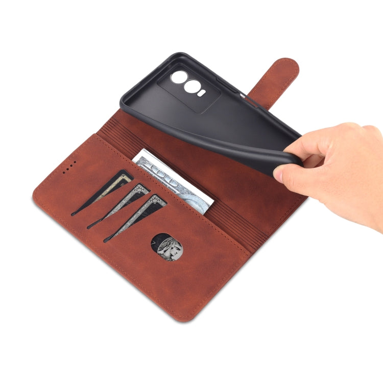 For vivo Y76s 5G / Y74s AZNS Skin Feel Calf Texture Horizontal Flip Leather Phone Case