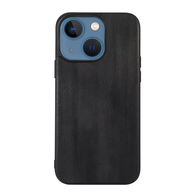 For iPhone 13 Yellow Cow Texture PU Phone Case