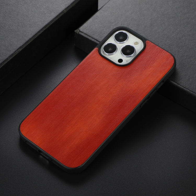 For iPhone 13 Pro Max Yellow Cow Texture PU Phone Case