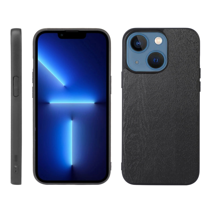 For iPhone 13 Wood Texture PU Phone Case
