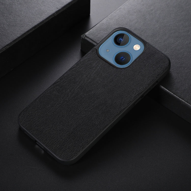 For iPhone 13 Wood Texture PU Phone Case