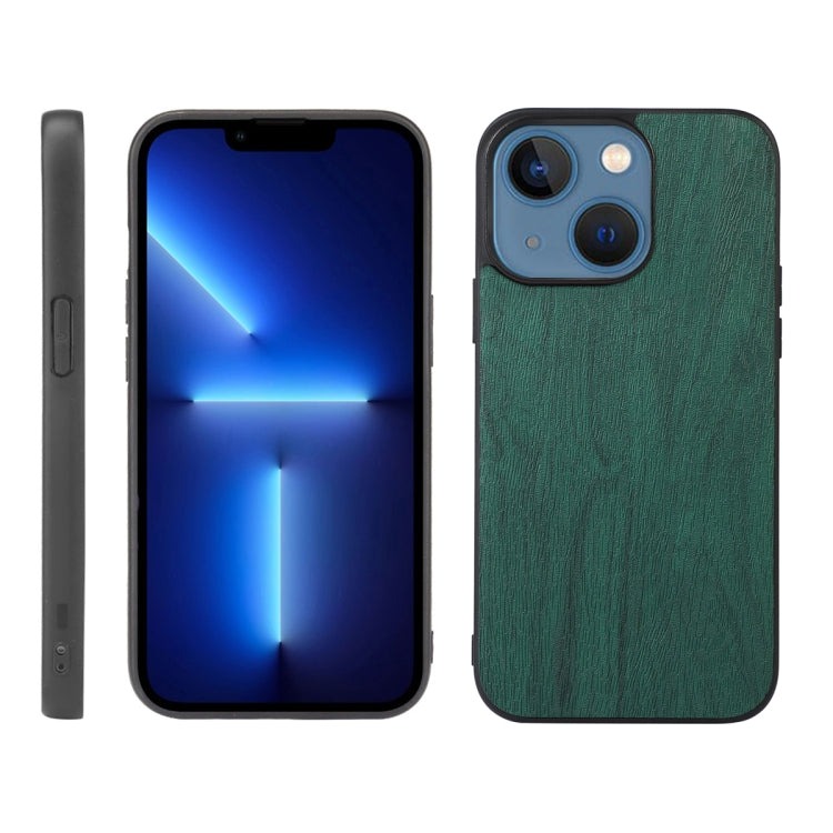 For iPhone 13 Wood Texture PU Phone Case