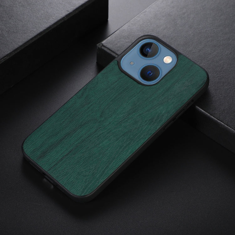 For iPhone 13 Wood Texture PU Phone Case