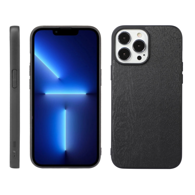 For iPhone 13 Pro Max Wood Texture PU Phone Case