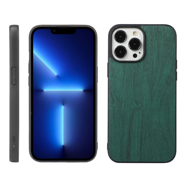 For iPhone 13 Pro Max Wood Texture PU Phone Case