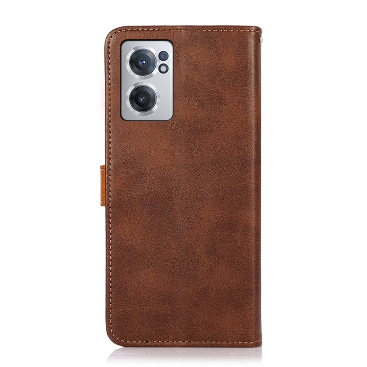 For OnePlus Nord CE 2 5G KHAZNEH Dual-color Cowhide Texture Flip Leather Phone Case