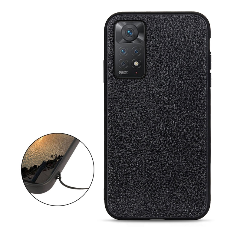 For Xiaomi Redmi Note 11 Pro Global Accurate Hole Litchi Texture Leather Shockproof Phone Case