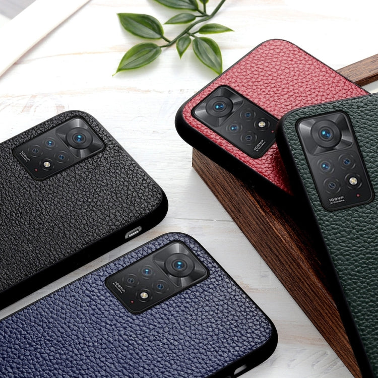 For Xiaomi Redmi Note 11 Pro Global Accurate Hole Litchi Texture Leather Shockproof Phone Case