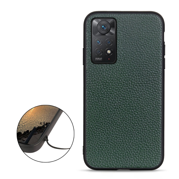 For Xiaomi Redmi Note 11 Pro Global Accurate Hole Litchi Texture Leather Shockproof Phone Case