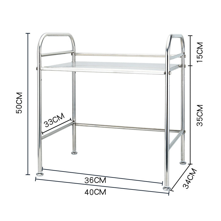 Multi-functional Kitchen Daily Stainless Steel Storage Rack Microwave Oven Rack, Size:40cm Single Layer