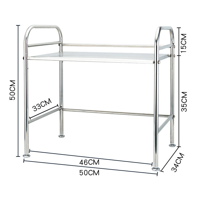 Multi-functional Kitchen Daily Stainless Steel Storage Rack Microwave Oven Rack, Size:50cm Single Layer