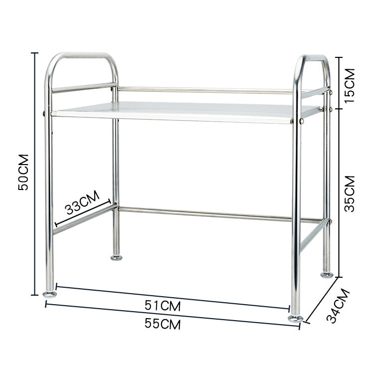 Multi-functional Kitchen Daily Stainless Steel Storage Rack Microwave Oven Rack, Size:55cm Single Layer