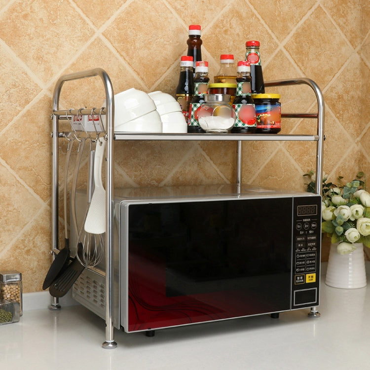 Multi-functional Kitchen Daily Stainless Steel Storage Rack Microwave Oven Rack, Size:55cm Single Layer