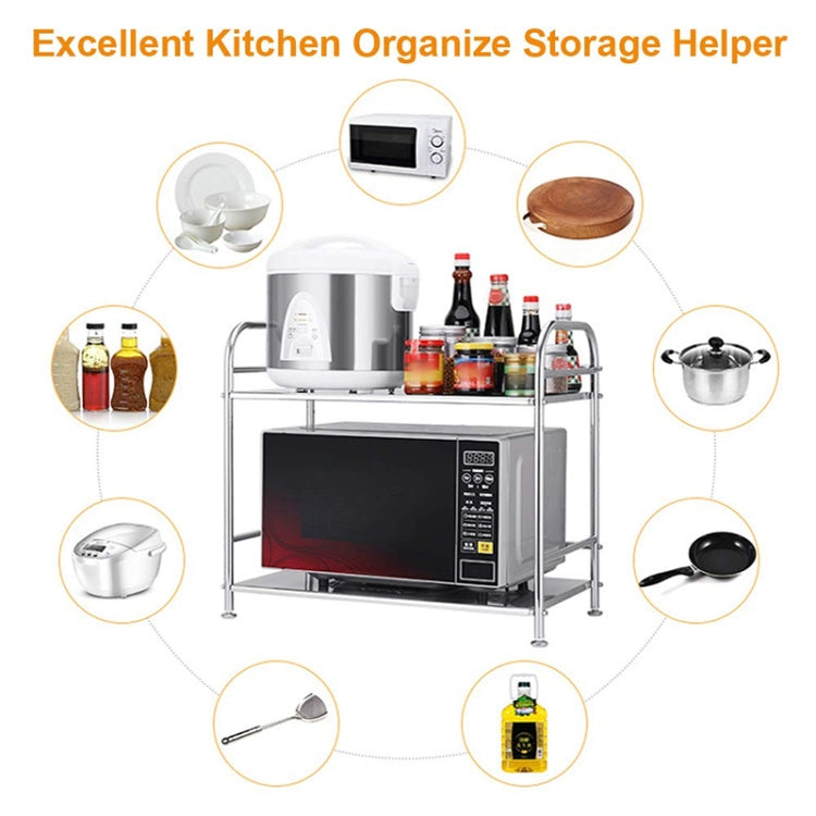 Multi-functional Kitchen Daily Stainless Steel Storage Rack Microwave Oven Rack, Size:60cm Single Layer