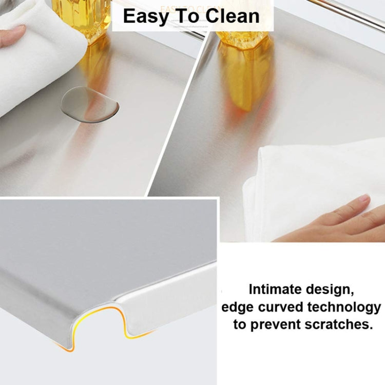 Multi-functional Kitchen Daily Stainless Steel Storage Rack Microwave Oven Rack, Size:60cm Single Layer