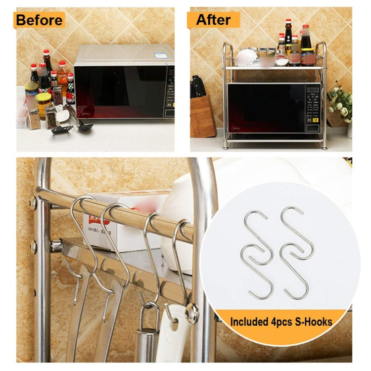 Multi-functional Kitchen Daily Stainless Steel Storage Rack Microwave Oven Rack, Size:60cm Single Layer