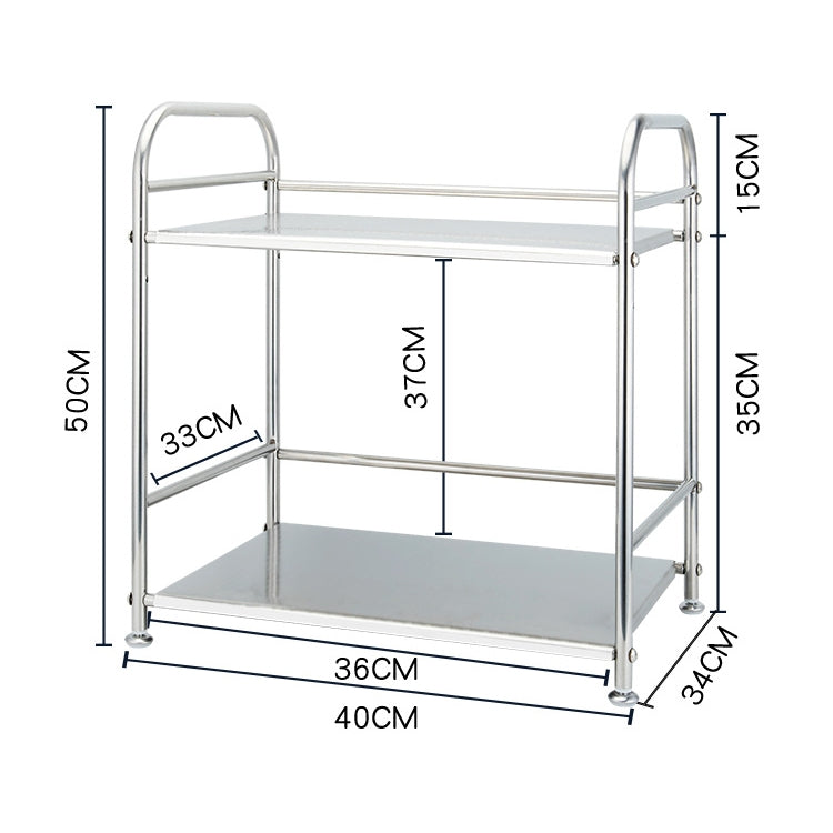 Multi-functional Kitchen Daily Stainless Steel Storage Rack Microwave Oven Rack, Size:40cm Double Layer