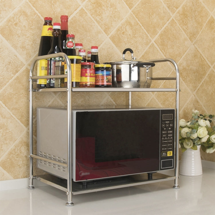 Multi-functional Kitchen Daily Stainless Steel Storage Rack Microwave Oven Rack, Size:40cm Double Layer