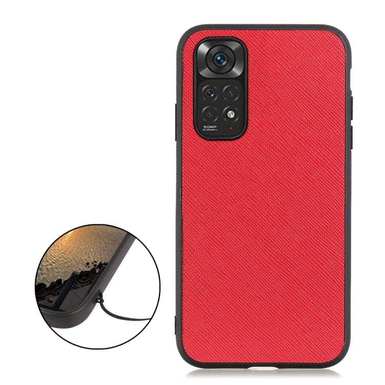 For Xiaomi Redmi Note 11 4G Global / Note 11S Cross Texture Leather Shockproof Phone Case