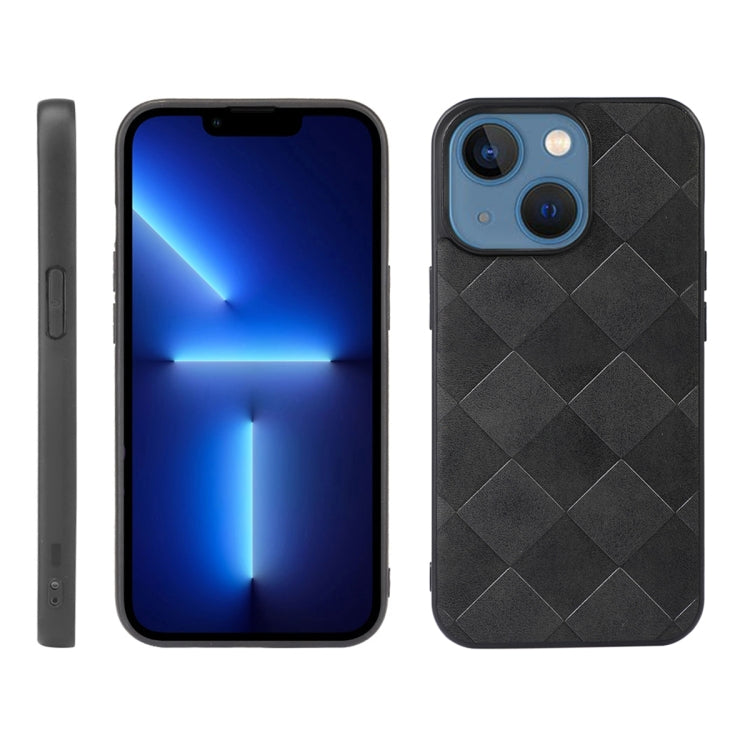 For iPhone 13 Weave Plaid PU Phone Case