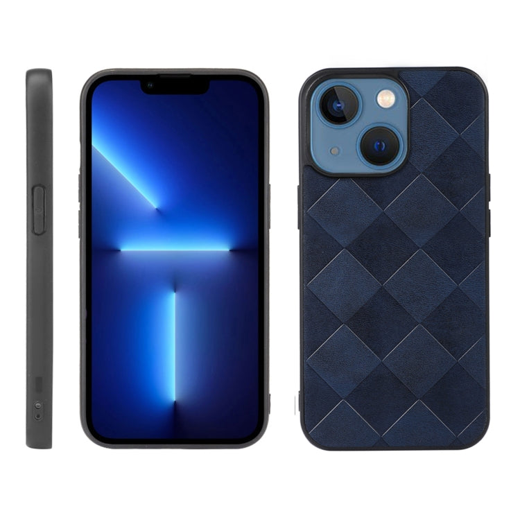 For iPhone 13 Weave Plaid PU Phone Case