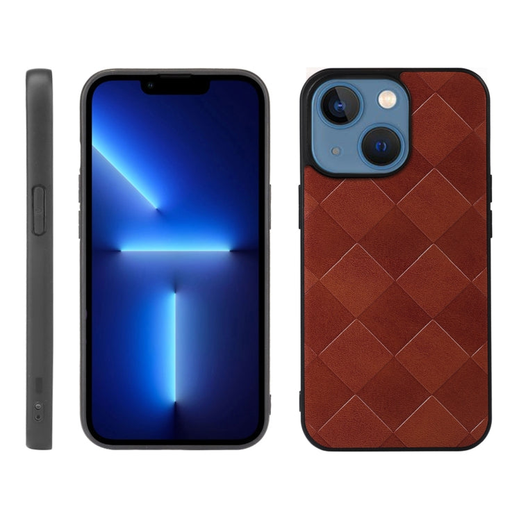 For iPhone 13 Weave Plaid PU Phone Case