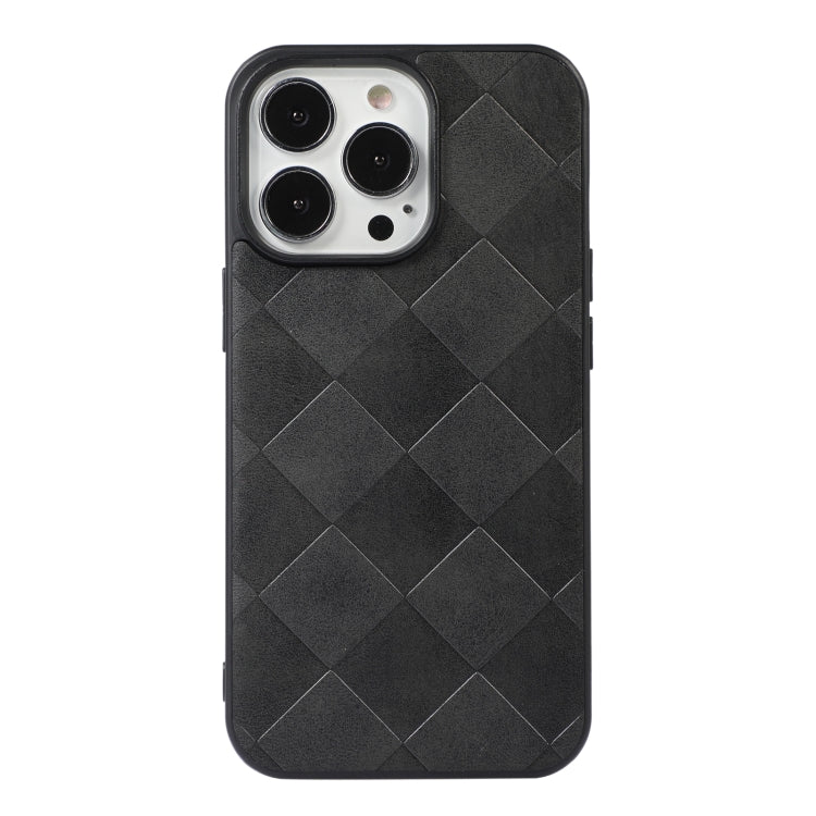 For iPhone 13 Pro Max Weave Plaid PU Phone Case