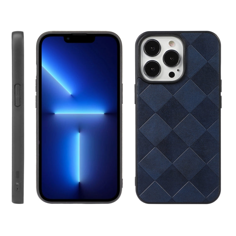 For iPhone 13 Pro Max Weave Plaid PU Phone Case