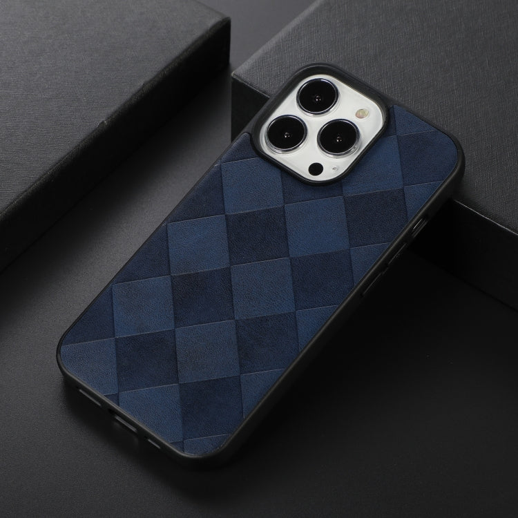 For iPhone 13 Pro Max Weave Plaid PU Phone Case