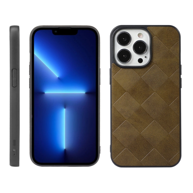 For iPhone 13 Pro Max Weave Plaid PU Phone Case