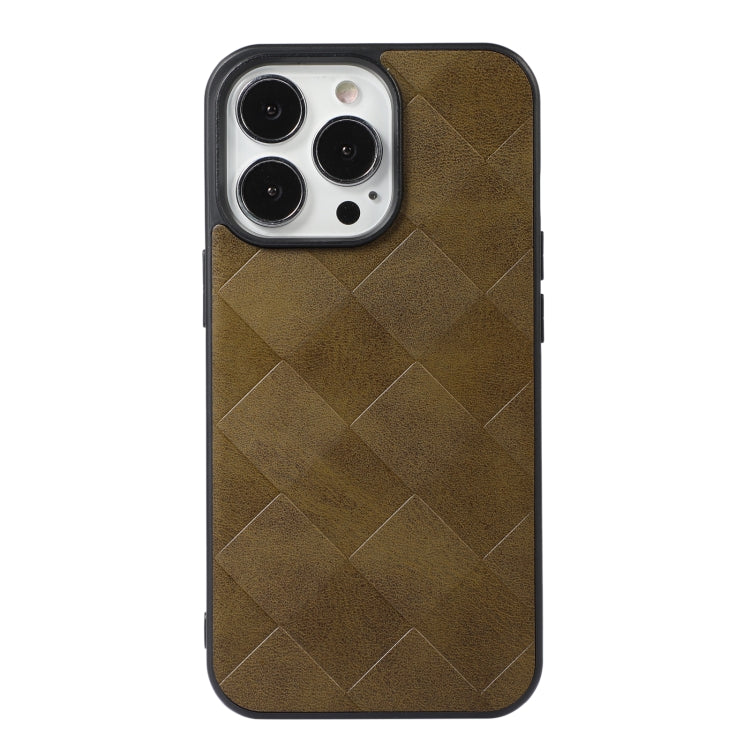 For iPhone 13 Pro Max Weave Plaid PU Phone Case