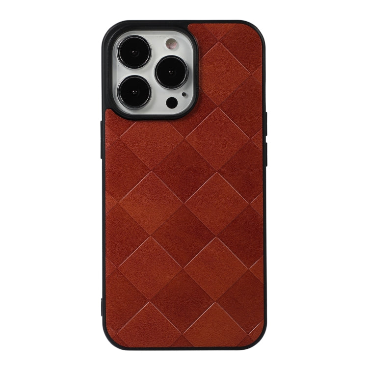For iPhone 13 Pro Max Weave Plaid PU Phone Case