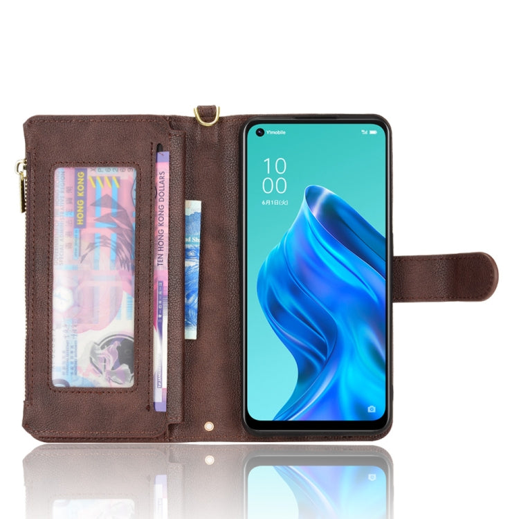 For OPPO Reno5 A Litchi Texture Zipper Leather Phone Case