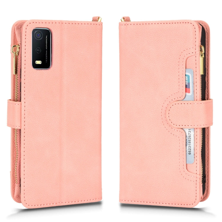For vivo Y3s 2021 Litchi Texture Zipper Leather Phone Case