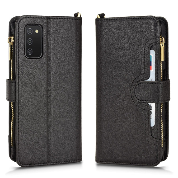 For Samsung Galaxy A03s 164.2mm Litchi Texture Zipper Leather Phone Case