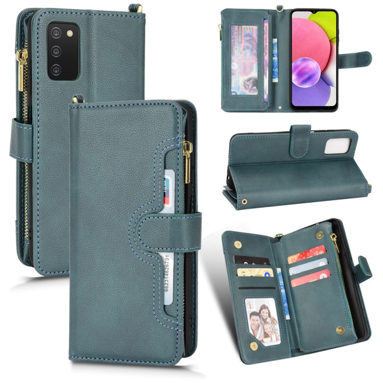 For Samsung Galaxy A03s 164.2mm Litchi Texture Zipper Leather Phone Case