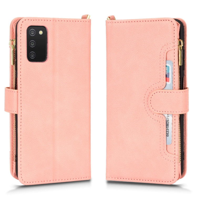For Samsung Galaxy A03s 164.2mm Litchi Texture Zipper Leather Phone Case