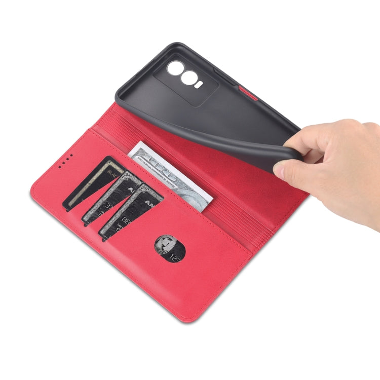 For vivo Y76s / Y74s AZNS Magnetic Calf Texture Leather Phone Case