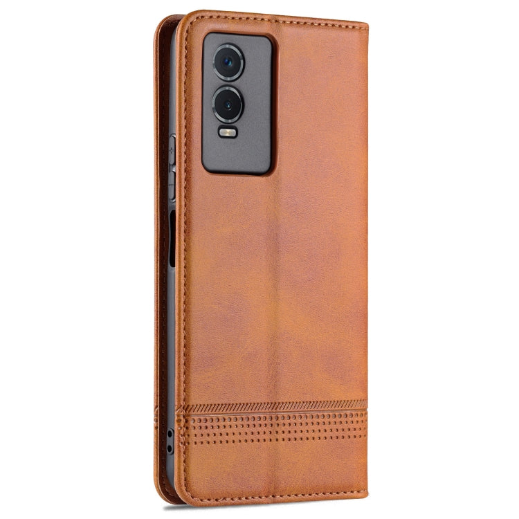 For vivo Y76s / Y74s AZNS Magnetic Calf Texture Leather Phone Case