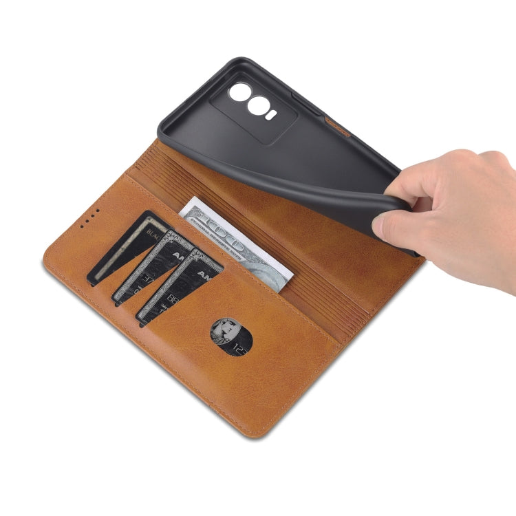 For vivo Y76s / Y74s AZNS Magnetic Calf Texture Leather Phone Case