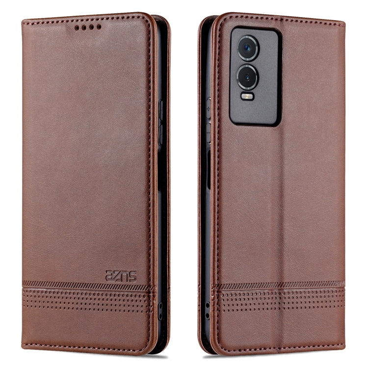 For vivo Y76s / Y74s AZNS Magnetic Calf Texture Leather Phone Case