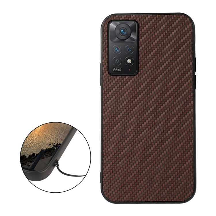 For Xiaomi Redmi Note 11 Pro Global Accurate Hole Carbon Fiber Texture Shockproof Case