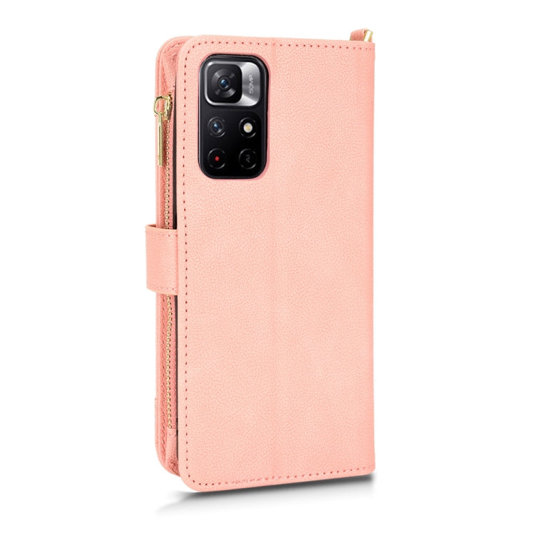 For Xiaomi Redmi Note 11 CN Version/Poco M4 Pro/Redmi 10 Zipper Bag Leather Phone Case