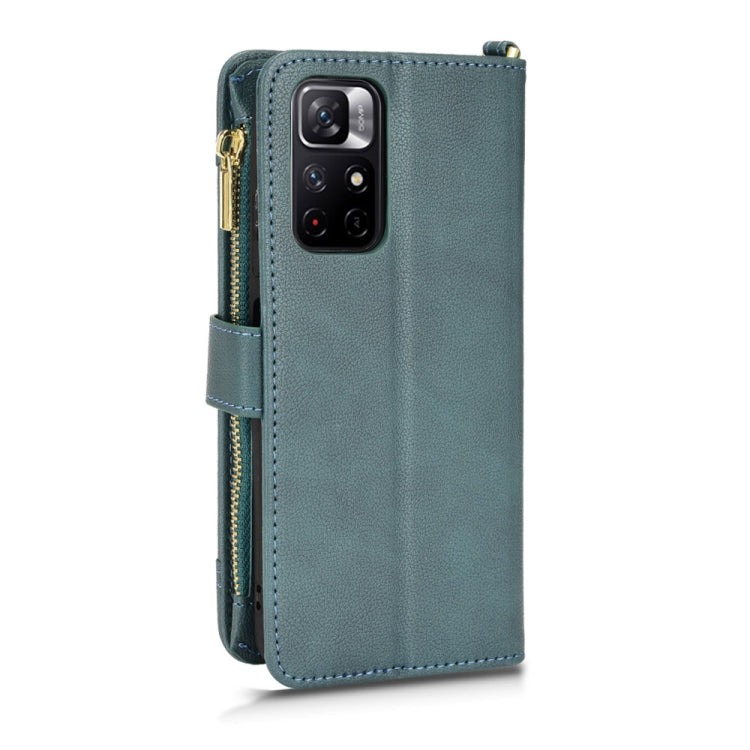 For Xiaomi Redmi Note 11 CN Version/Poco M4 Pro/Redmi 10 Zipper Bag Leather Phone Case