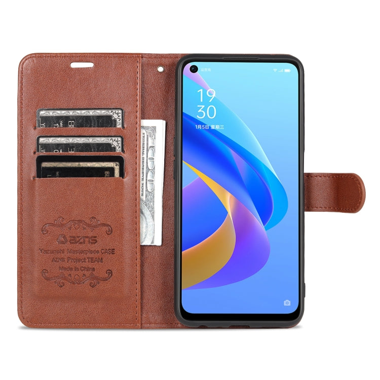 For OPPO A36 4G / A76 4G AZNS Sheepskin Texture Flip Leather Phone Case