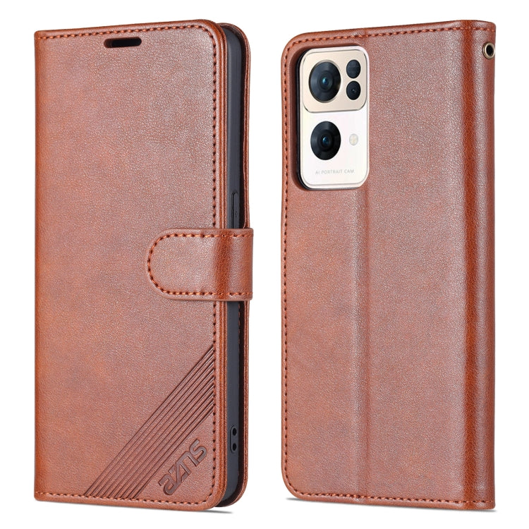 For OPPO Reno7 Pro 5G AZNS Sheepskin Texture Flip Leather Phone Case